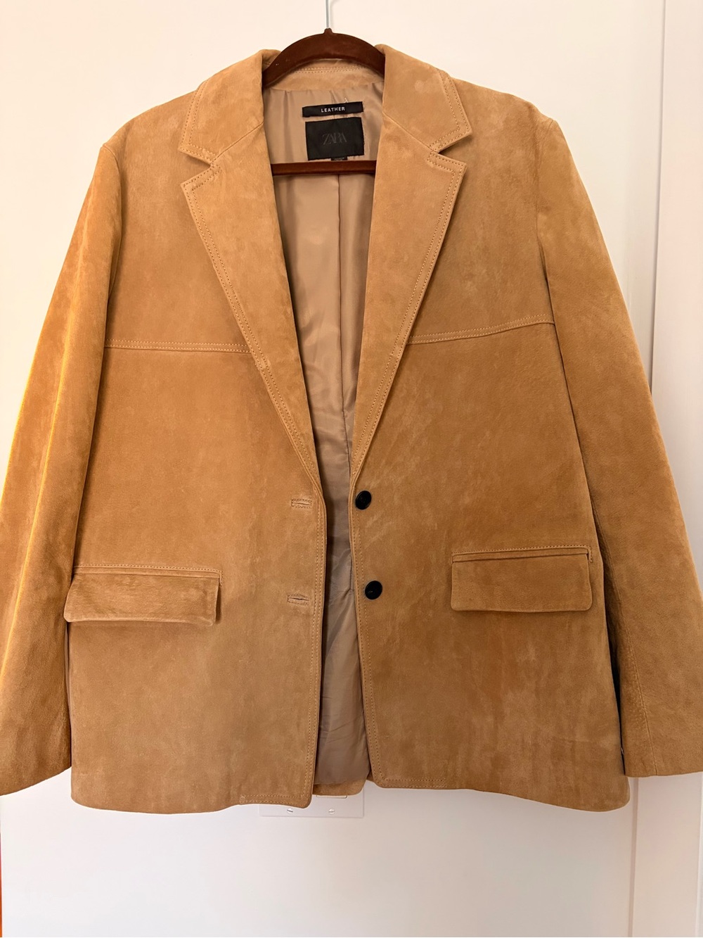 Real Suede Blazer Jacket - Zara
